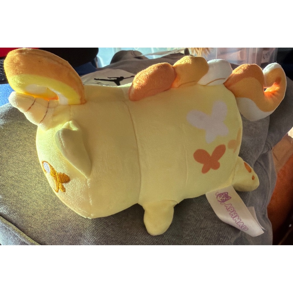 Aphmau Yellow Unicorn Cat Plush Stuffed Animal Rainbow Horn Cute Kawaii Kids Toy